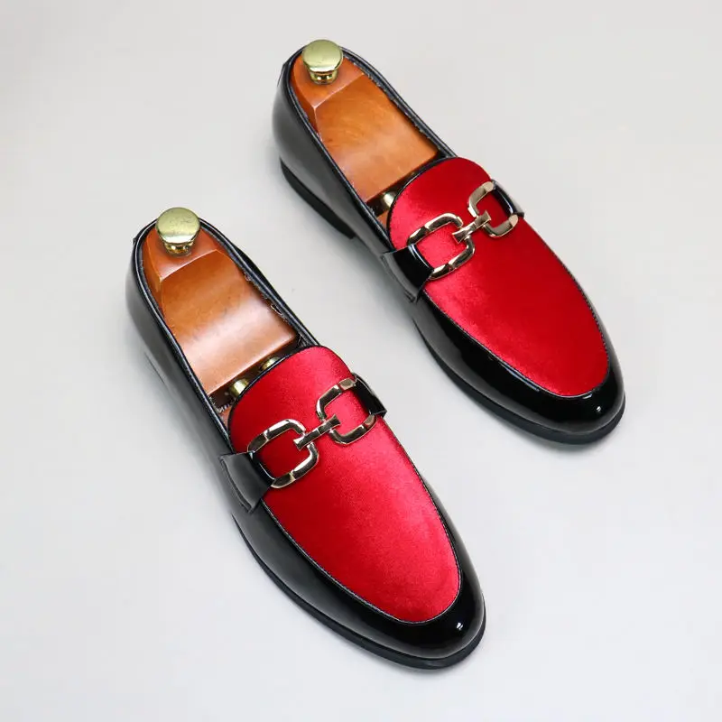 Fashion Man's Leather Shoes Party Wedding Loafers Metal Button Moccasins Men Slip-on Comfortable Driving Popular Club Flats - Image 5