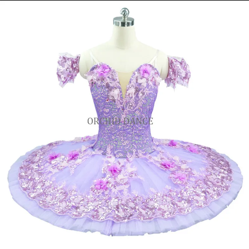 

Professional High Quality Exquisite Design Custom Size Kids Girls Adult Women Performance Wear Purple Elegant Ballet Tutu