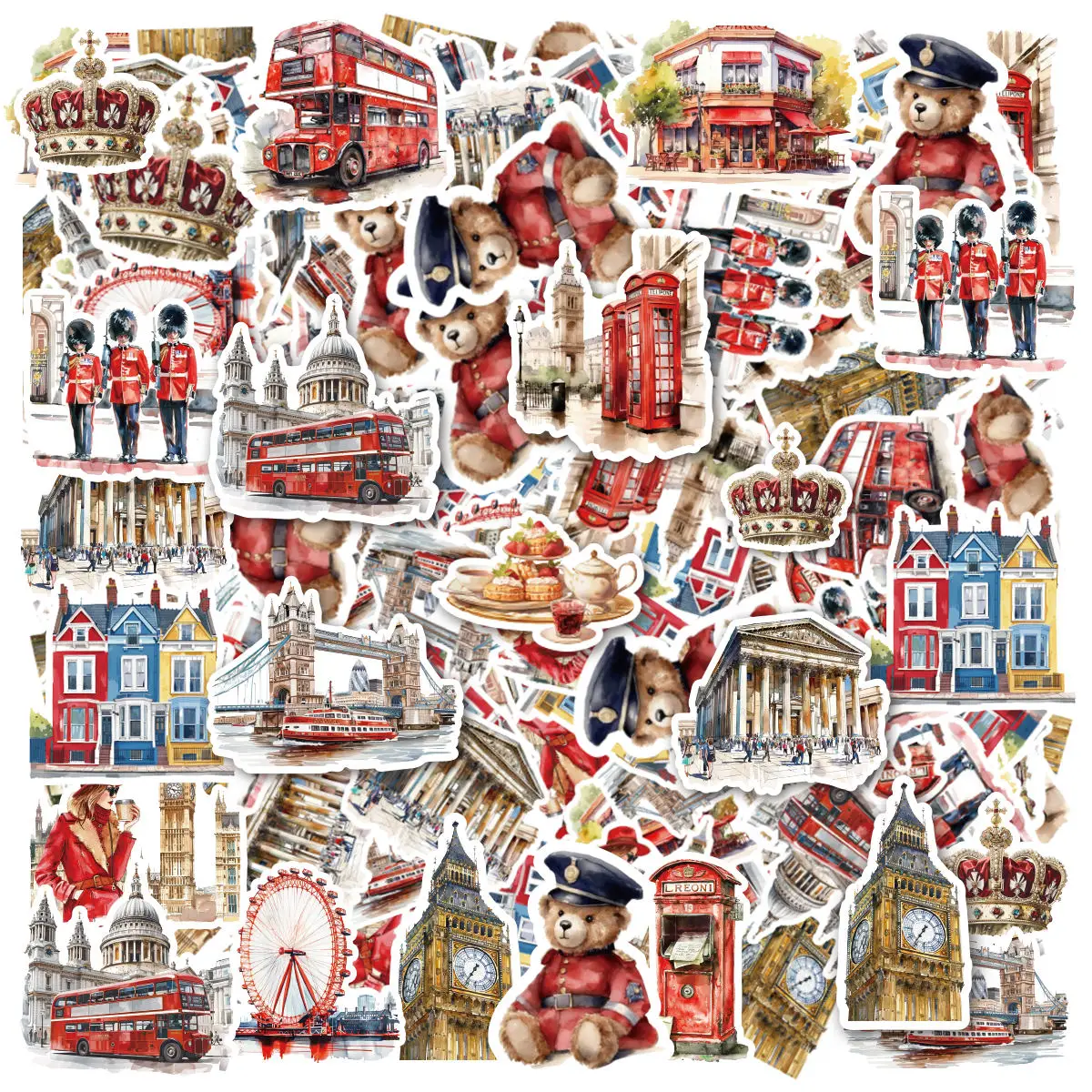 30pcs Retro Romantic Classic British Landmark Architecture London Big Ben Creative PET Waterproof DIY Stationery Stickers
