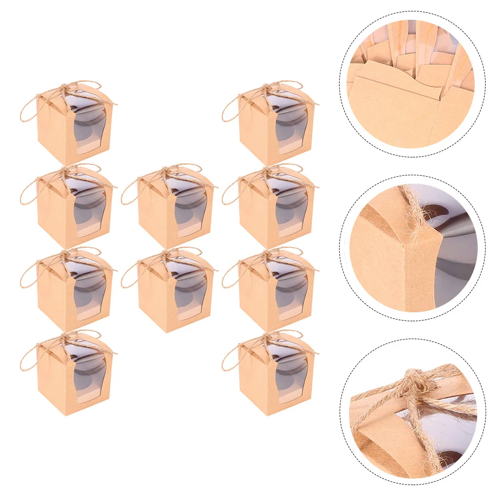 

10pcs Cupcake Box Bakery Packaging Holder Container Treat Dessert Gift Boxes Wedding Favors Muffin Birthday Shower