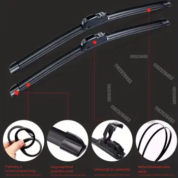 全新 2 件裝汽車雨刷片 U 型軟橡膠無骨雨刷片 耐用降噪汽車雨刷片 16 10 最佳銷售 三葉雨刷片 - №8