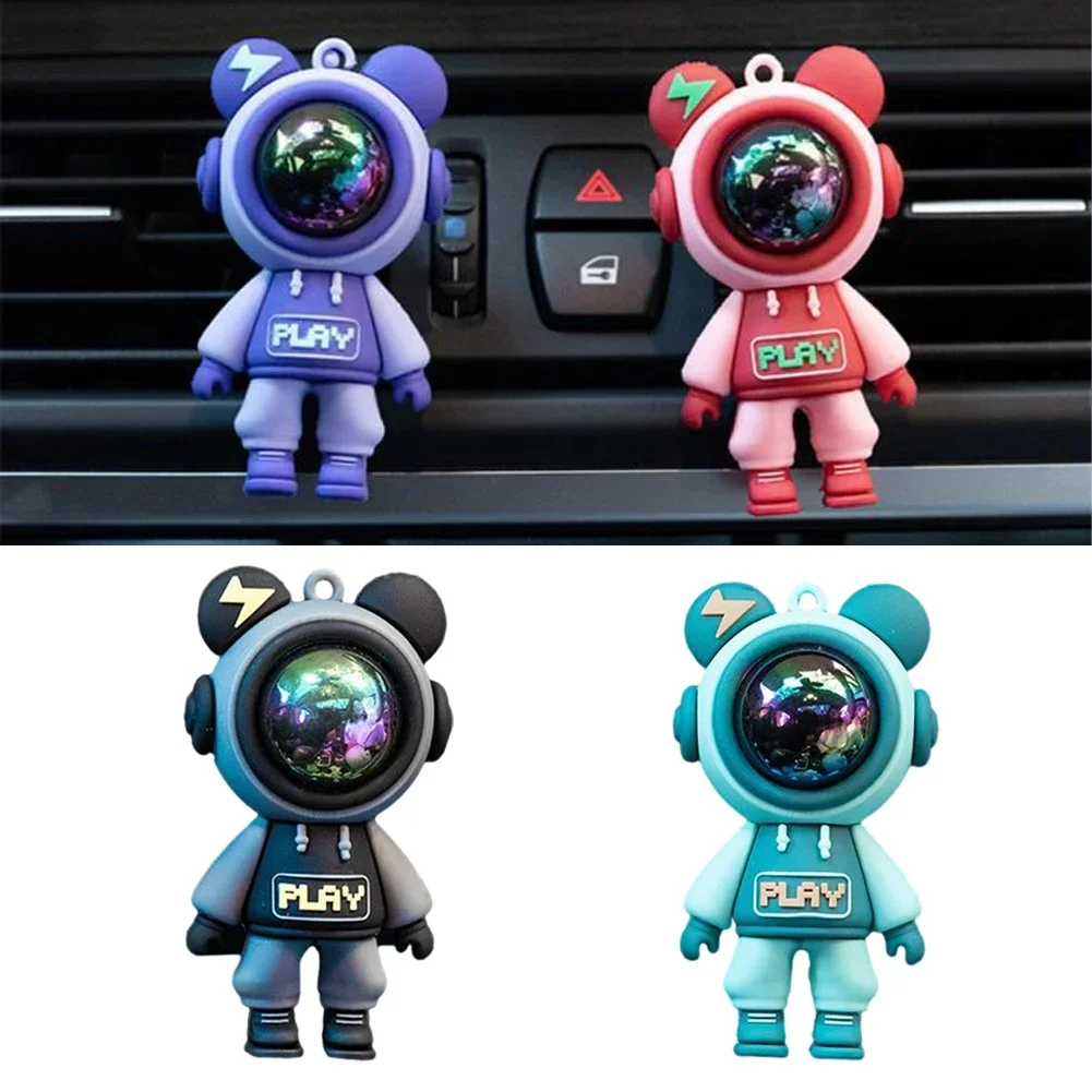 Cute Funny Cartoon Car Air Freshener Ornaments Decoration Complete Auto Vent Clips Fragrance Astronaut Figurines Accessories