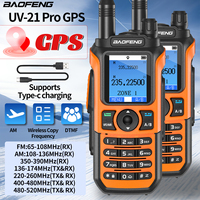 2PCS Baofeng UV 21 GPS  AM/FM Wireless Copy Frequency Walkie Talkie Long Range Waterproof Type-C Charger Ham Radio UV 17 PRO GPS