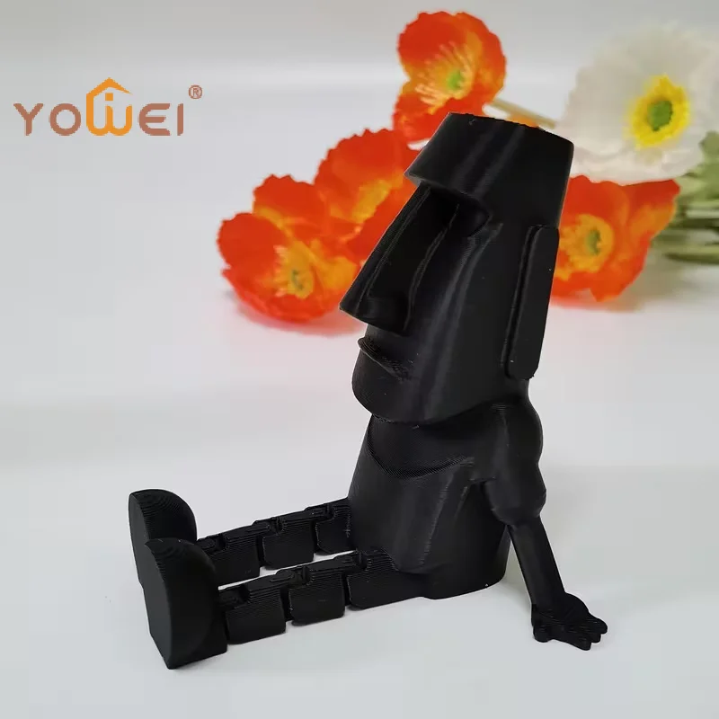 Latest 3D Printed Moai Statue Easter Island Moai Ornament With Movable Joints Collectible Figurine Home Desk Decor Party Gift