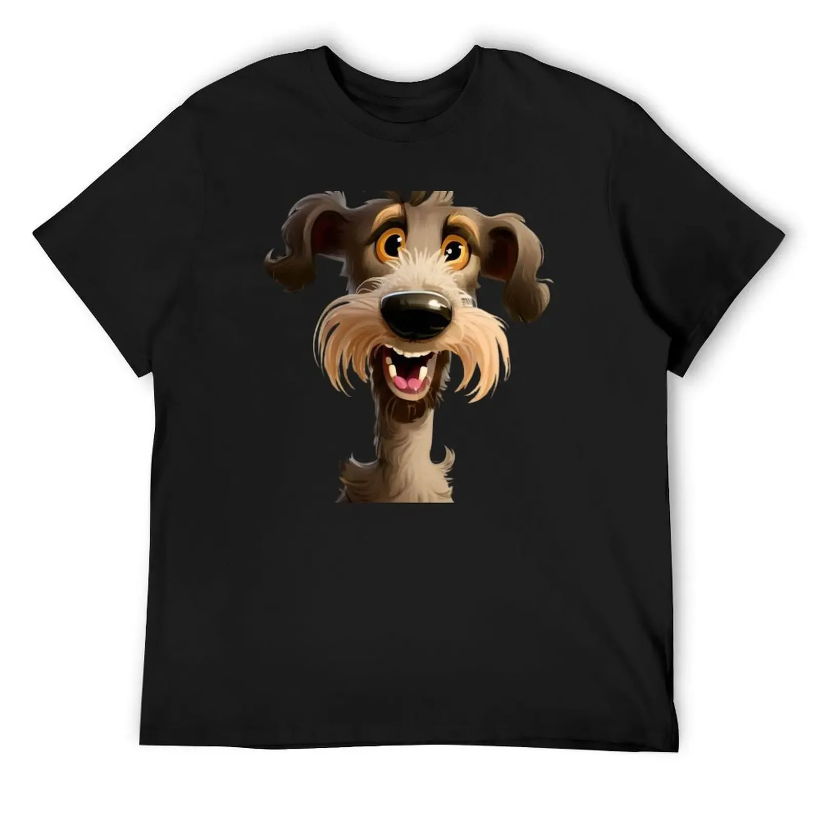 

Joyful Lurcher - Colorful Cartoon Portrait of a Playful Dog T-Shirt tops anime clothes new edition mens designer t shirt
