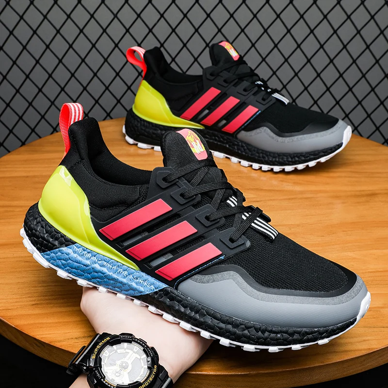 

Summer New Breathable Lightweight High-Quality Three-Stripes Popcorn Running Sports Shoes for Men39-45