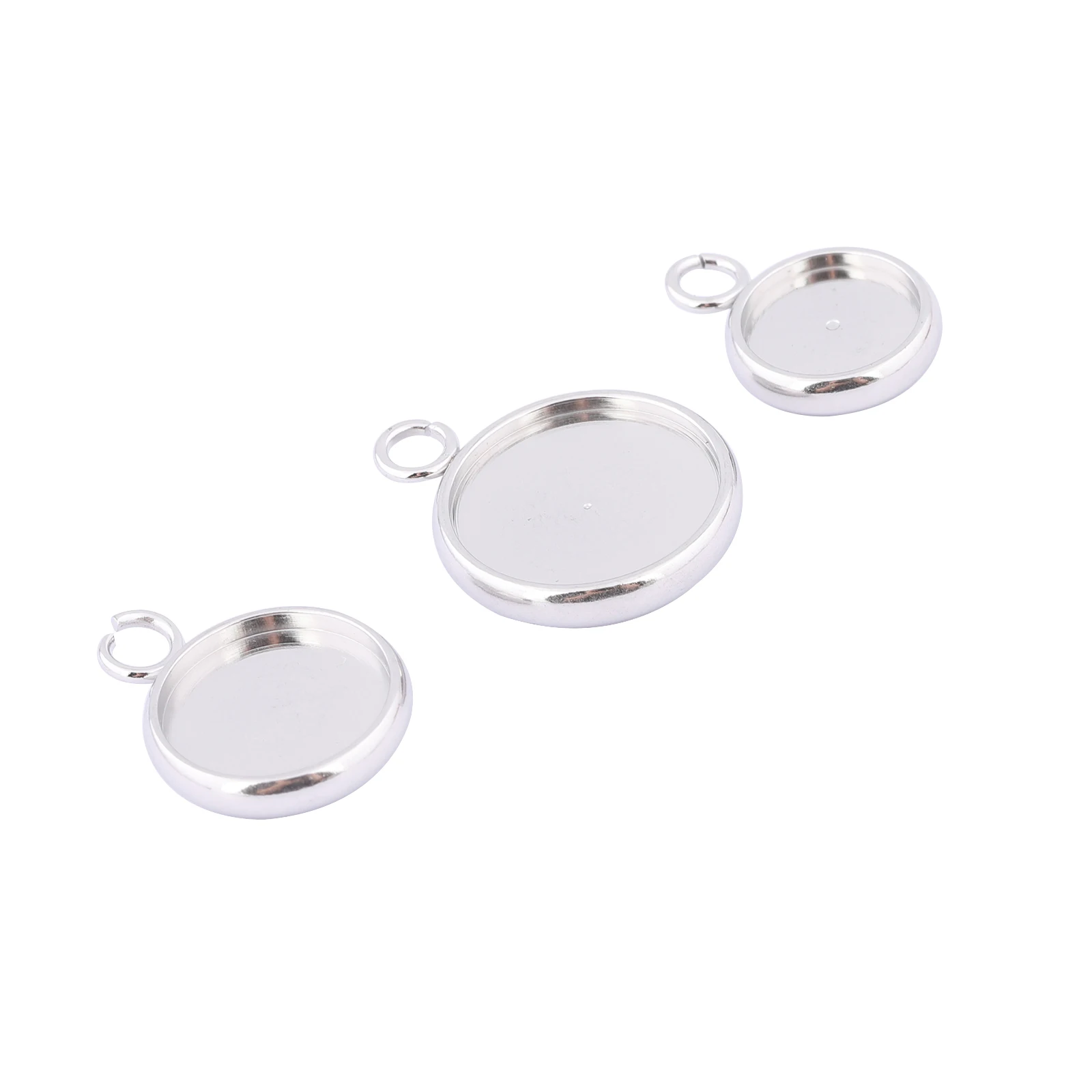 

10pcs Stainless Steel 8mm 10mm 12mm Cabochon Base Settings Diy Bezel Pendant Charm Tray Blanks For Earrings Jewelry Making