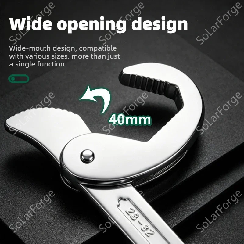BAOLIAN 72-Tooth Self-Adjusting Universal Ratchet Wrench, 12-Point Box End Quick Release Spanner for Automotive & Pipe Repair