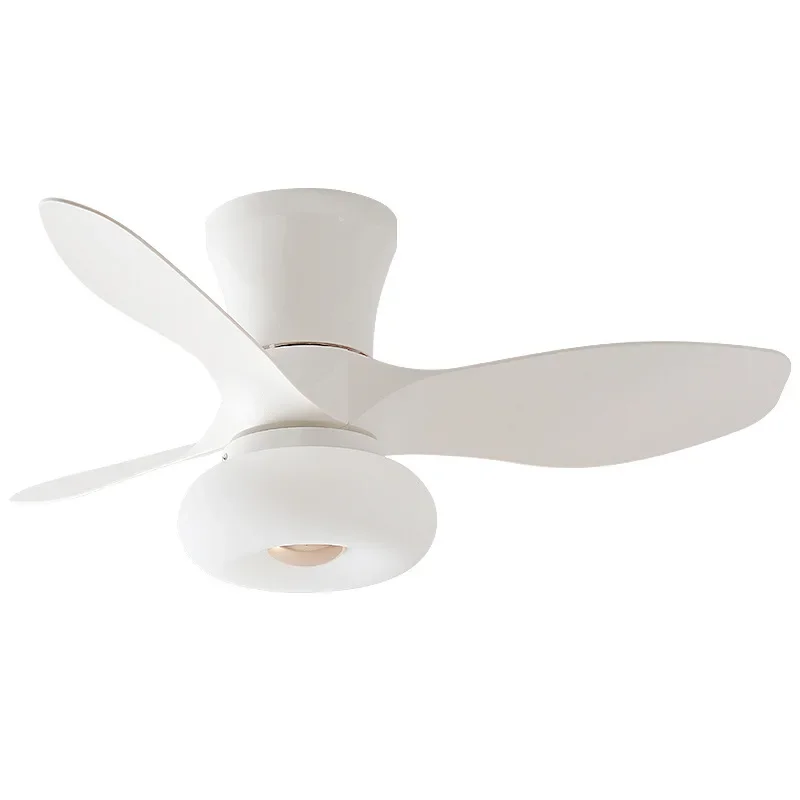 Lámpara de ventilador de techo nórdico, lámpara de ventilador de techo simple para dormitorio, comedor, estudio, lámpara de ventilador eléctrico ultrafino, conversión de frecuencia Zhon
