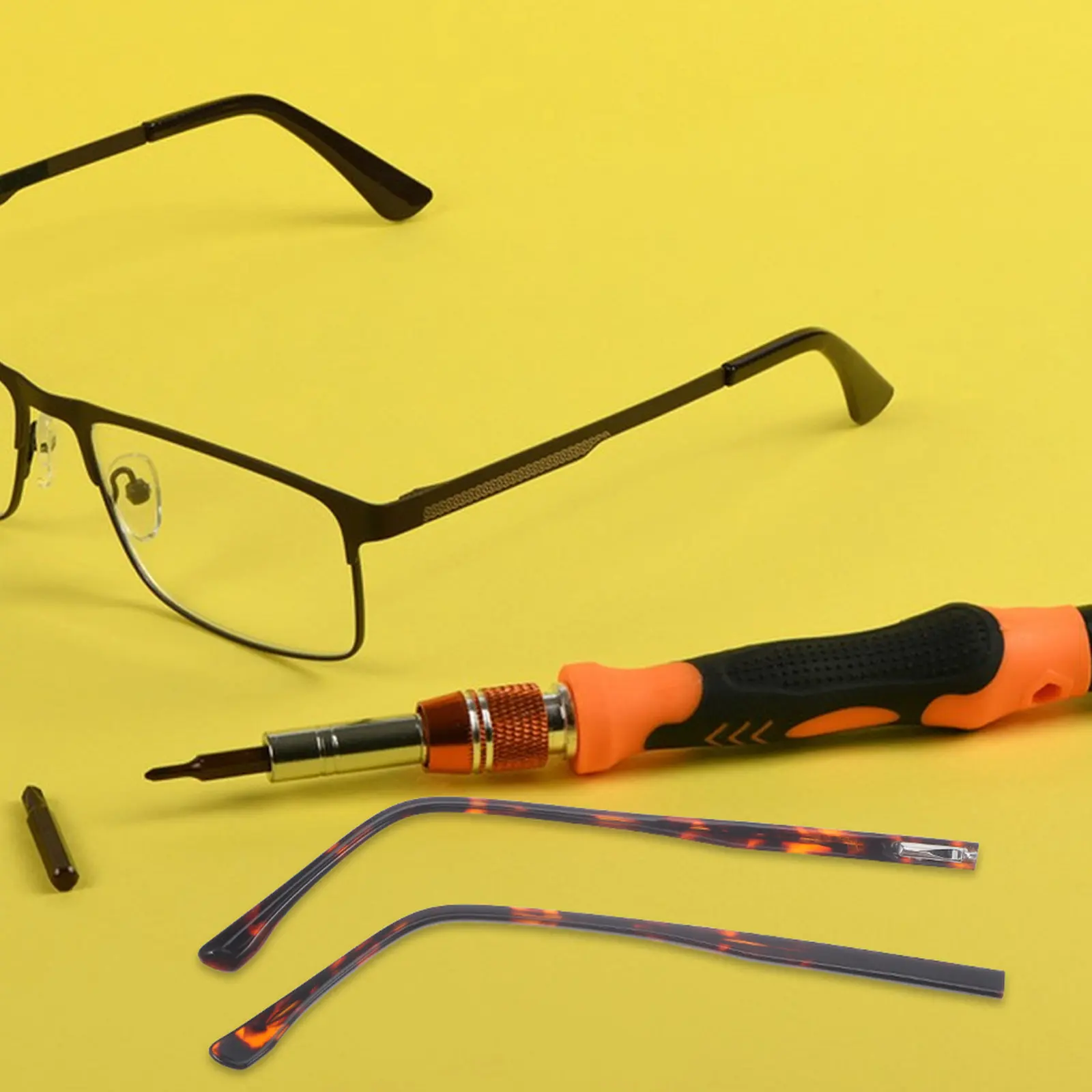 1Pair Spring Hinge Eyeglass Temple Replacement Parts for Broken Glasses Frames Easy Install Repair Kit Compatible with Most