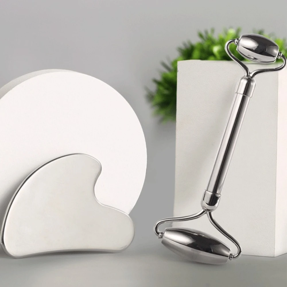 

Stainless Steel Facial Roller Set Anti Fracture Stainless Steel Long-lasting Use Jaw Shaping Swelling Firming Skin Self-caregift