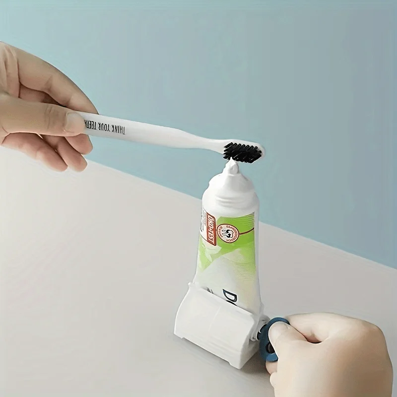 6Pcs Manual Adjustable Toothpaste Squeezer Multifunctional Bathroom Paste Dispenser With Color Lids