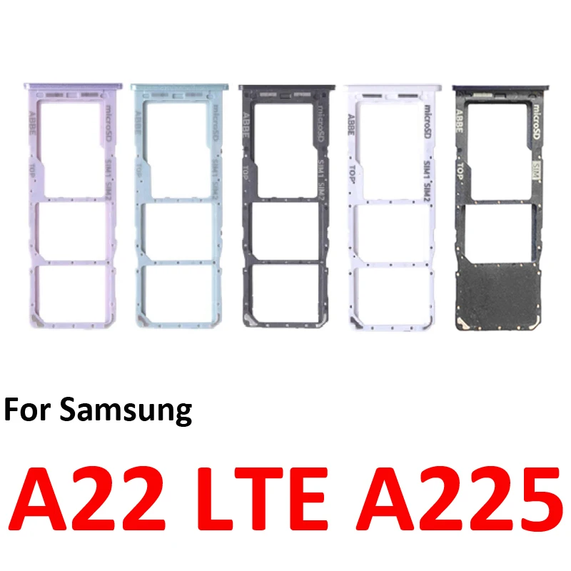For Samsung Galaxy A22 4G A225 A225F A225M Phone New SIM Card Tray Housing Micro SD Chip Slot Drawer Holder Pocket Black