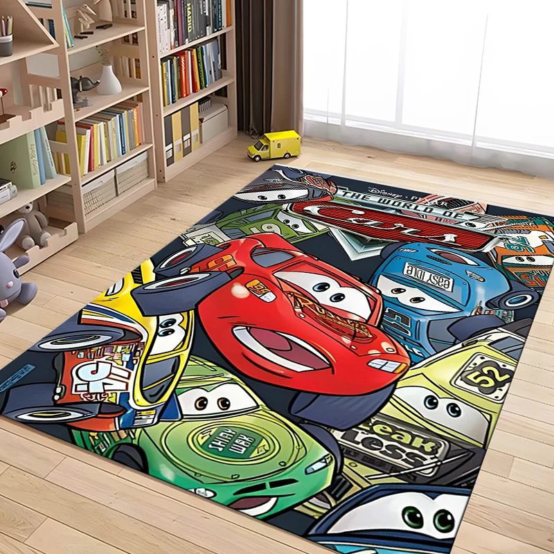 Disney-Tapis à motif Mcqueen Red Cars Rains, Tapis de jeu pour chambre à coucher, Tapis de salon, Polymères rampants, Cadeau de Noël