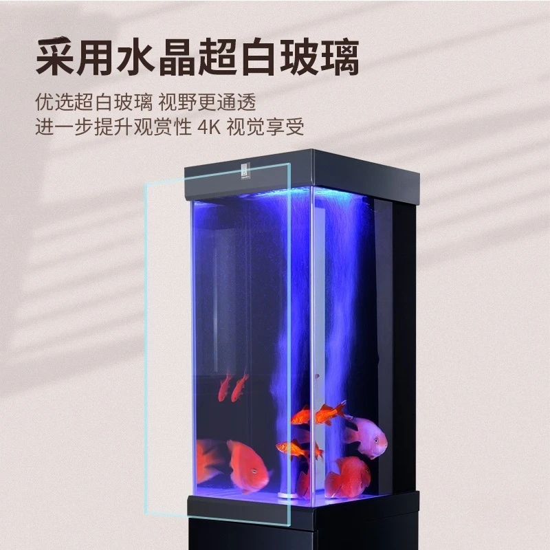 Factory Direct 2026 circulation filter cabinet fish tank new back integrated ultra-white glass living room free of change with f