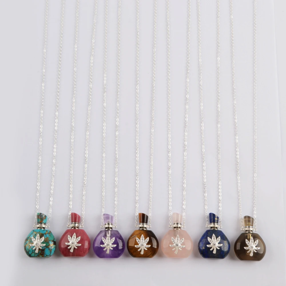 

BOROSA 3Pcs 26" Stainless Steel Necklace Crystal Pendant Bottle for Women Necklaces Chain Essential Oils Perfume Diffuser