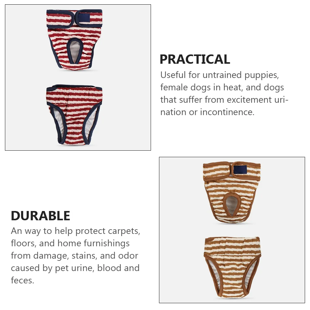 

2Pcs Pet Diaper Sanitary Pants Female Dog Menstruation Underwear Comfortable Durable Leakproof Pet Diapers Dog Diapers
