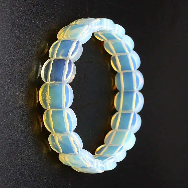 

Factory Natural Stone Opal Bracelet Handmade Personalized Geometry Good Luck Wealth Energy Mermaid Fashion Gift Box