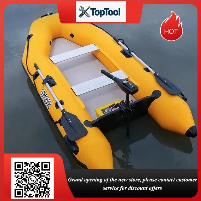 2.3~3.3m Assault Boat with Motor Set 0.9mm PVC Wear Resistance Slat Air Deck Kayaking LUYA Fishing Boat with 2+1 Air-chambers