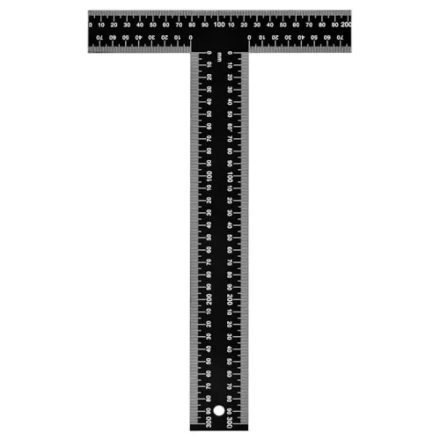 

T Square Ruler - 12 inch Metal T Ruler for Drafting, Architecture, Engineering and Art Precision Dual-Scale Inch and MM - Tee R