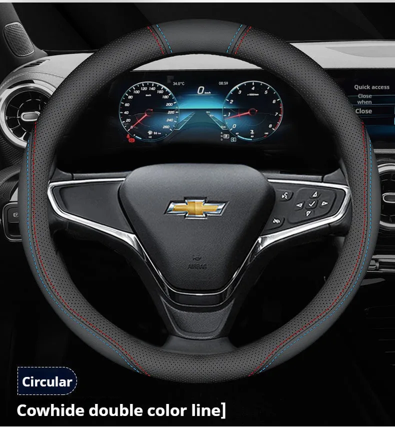 For Chevrolet Cruze Bolt Aveo Spark Onix capti Cavalier Corvette breathable Leather Anti-slip Car Steering Wheel Cover Accessory