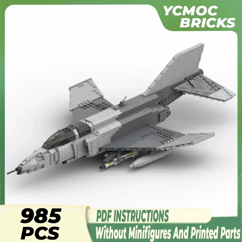 

Moc Building Bricks Military Aircraft Model F-4G Wild Weasel Fighter Technology Blocks Gifts Christmas Toys DIY Sets Assembly