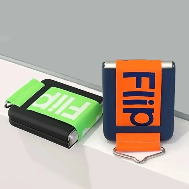 For Samsung Galaxy Z Flip 6 4 5 Fashion Case Woven Wrist Strap Phone Case For Samsung Z Flip 6 4 3 5 Soft Silicone Band Cover