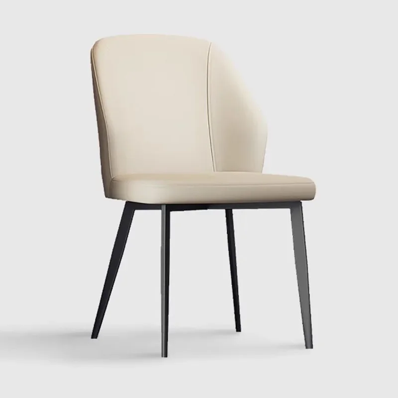 كرسي صالة إيطالي فاخر، تنجيد جلدي، تصميم إسكندنافي بسيط، كرسي جانبي لغرفة المعيشة، مقاعد فاخرة #5