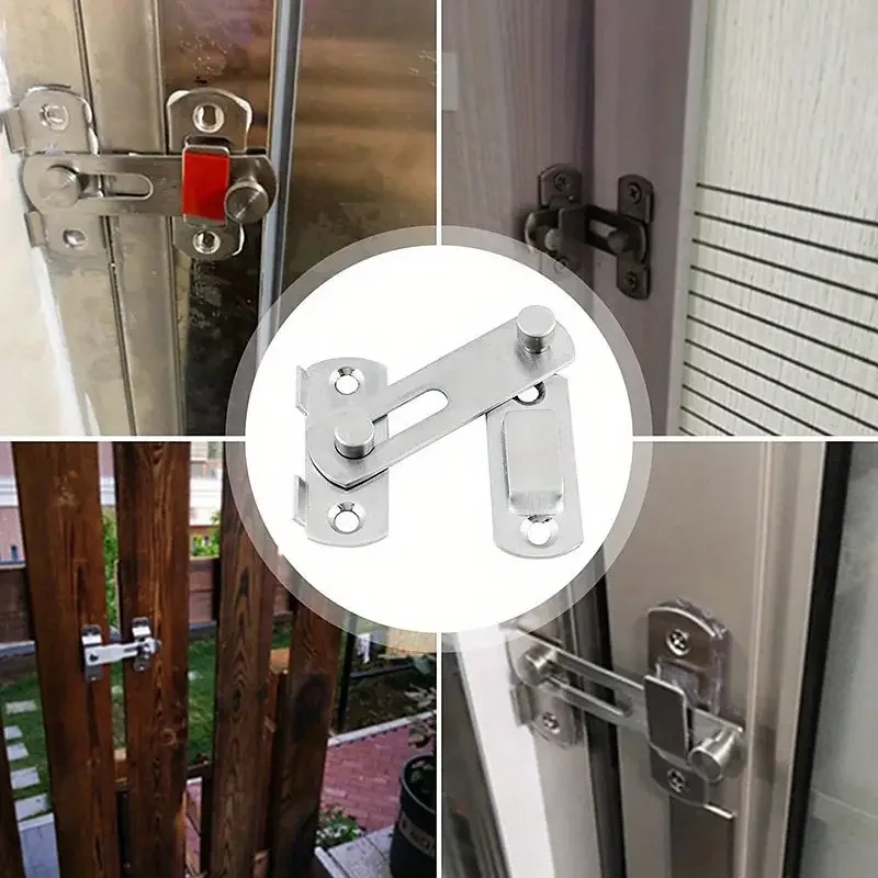 1 stuks roestvrijstalen schuifdeurslot hardware poortvergrendelingen, raamkast, matzwart zilverachtig