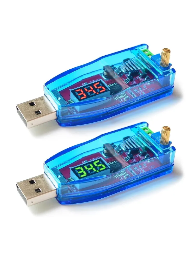 DC-DC 5V bis 3,3V 9V 12V 24V USB Step UP/Down Netzteilmodul Einstellbarer Boost Buck Converter Out DC 1,0V-24V mit Gehäuse