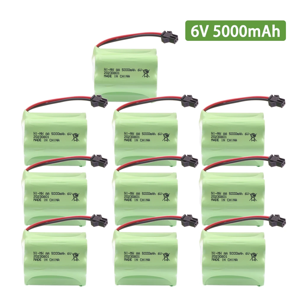 

T model 6V 5000mAh NIMH AA Battery SM Plug For RC Cars Robots Tanks Gun Boats Aa 3000mah 6v Rechargeable Battery Pack 1-10PCS