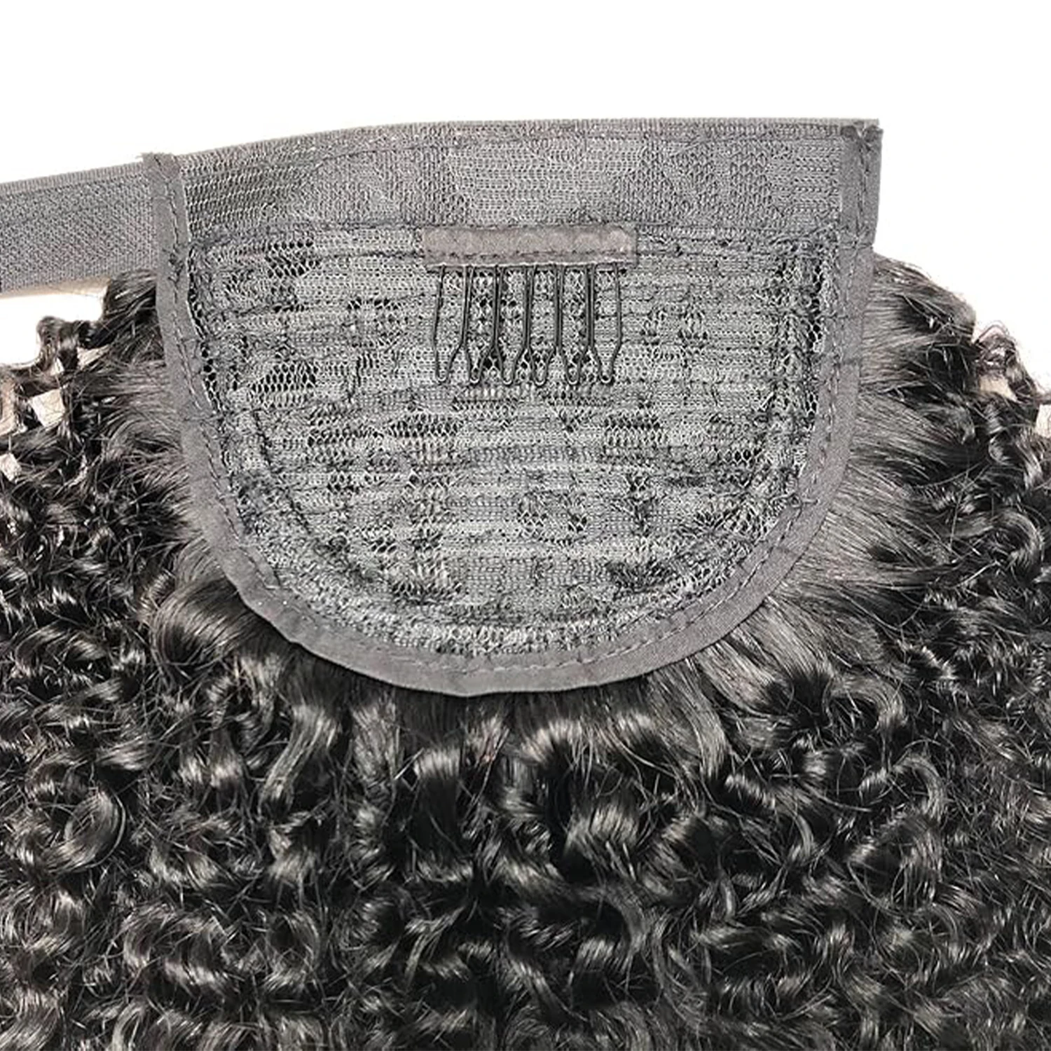 الأفرو غريب مجعد التفاف حول ذيل حصان وصلات شعر بشرية 12-24 بوصة البرازيلي شعر ريمي ذيل حصان هيربيسي كليب في للنساء