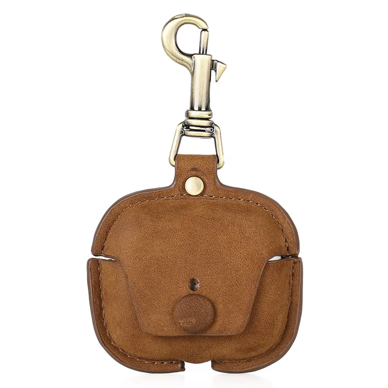 Crazy Horse Dance Show Leather Case, Suitable for AirPods 3 Anti-Scratch Hanging with Cover, Light Weight 23g 11.5X7X1Cm cm