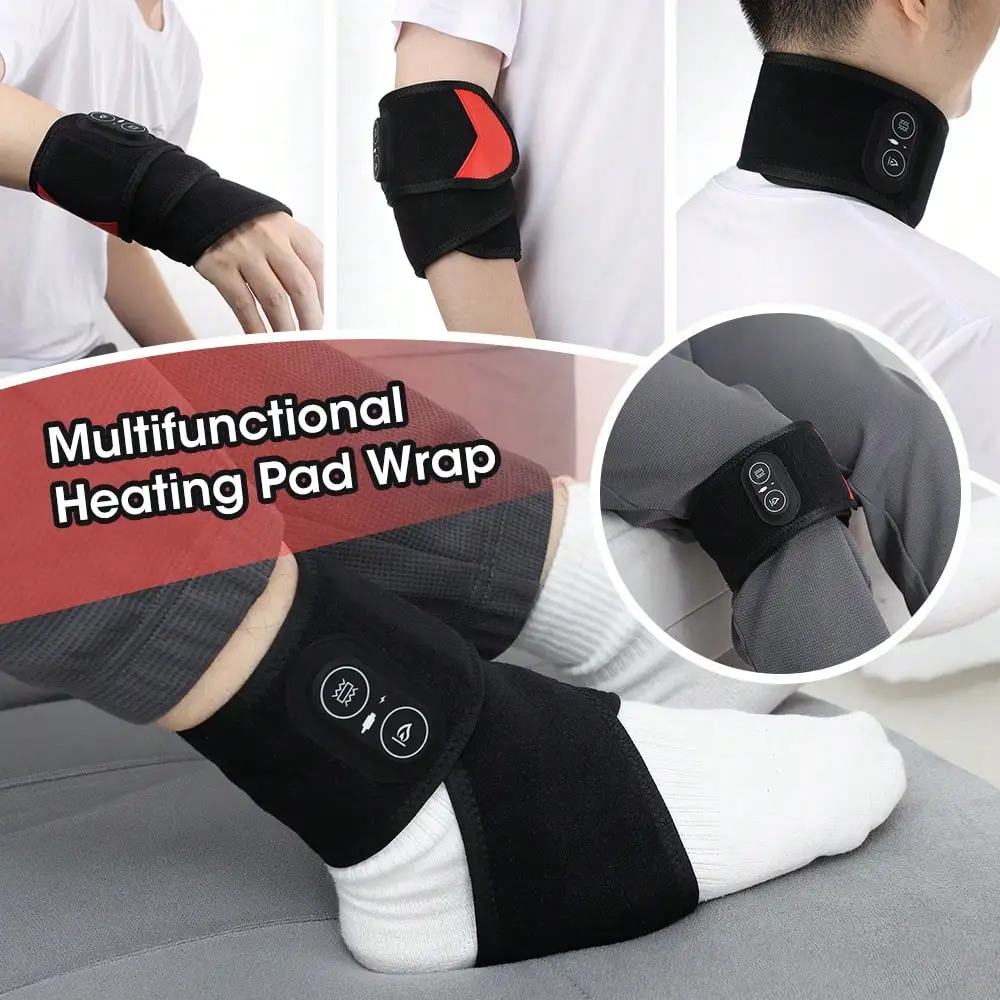 Massage Heat Strap, 3-Speed Vibration + 3-Speed Heat, Multifunctional Hand Foot Knee Neck Massage Belt, Wireless Heat Vibration Wrist Strap, Left And Right Hand Universal, Parents And Friends Gift.Father Day Gift Fathers Day Gift