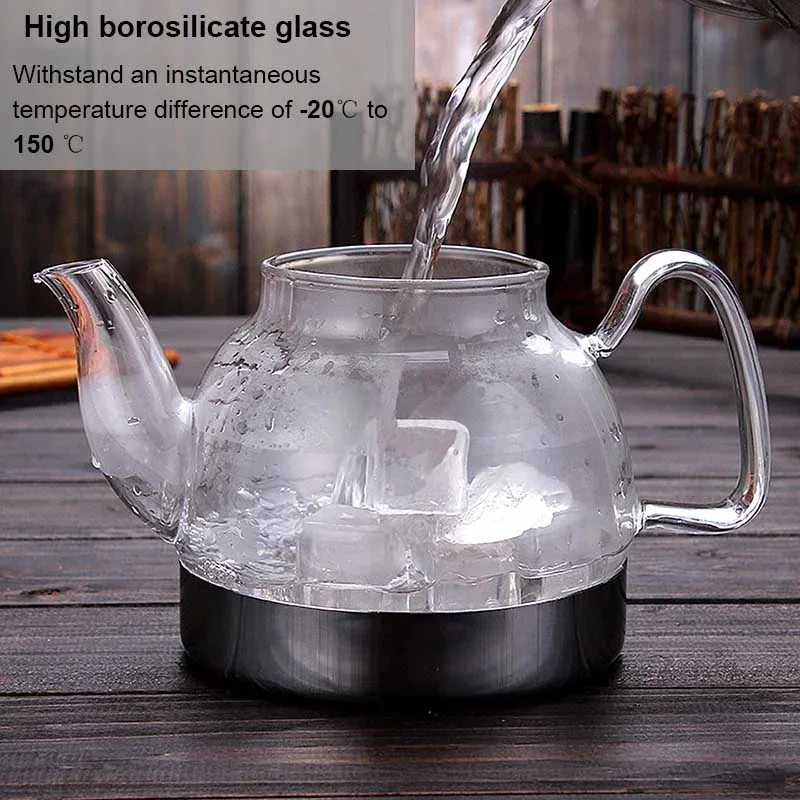 

800/1100ML Glass Teapot Gas Stove Induction Cooker Water Kettle Chinese Teapot With Filter Heat resistant Flower Tea