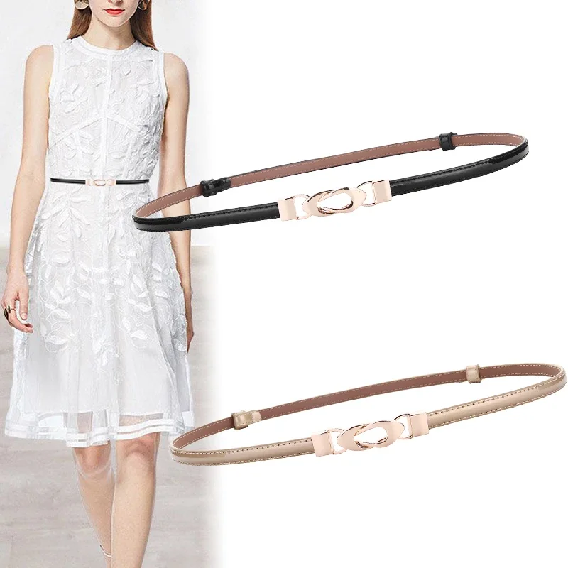 Skinny Genuine Leather Women Belts Thin Waist Belt Fashion Ladies Belt For Dress Pant