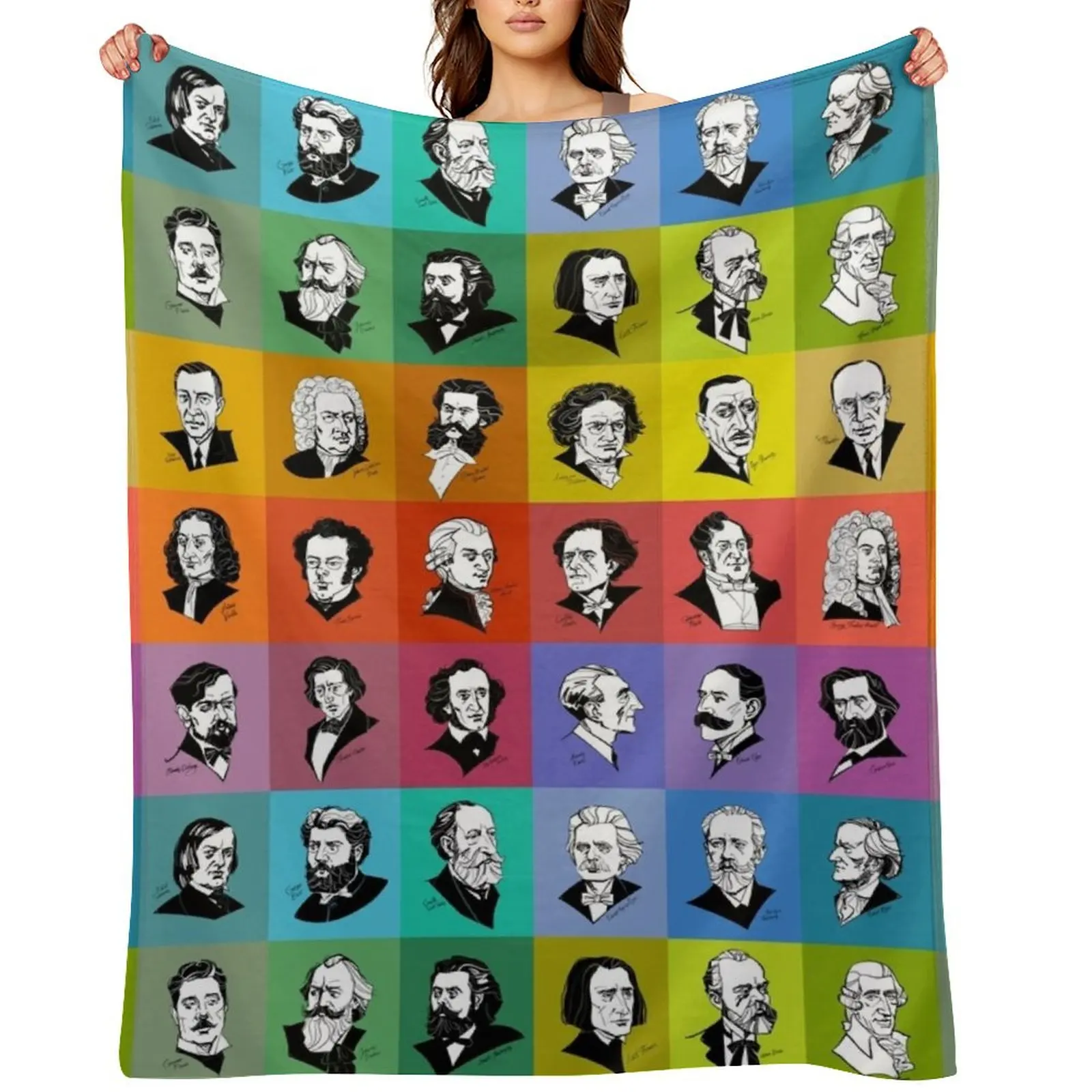

Great composers (multicoloured version) Throw Blanket Soft Beds blankets ands Bed linens For Sofa Thin Blankets