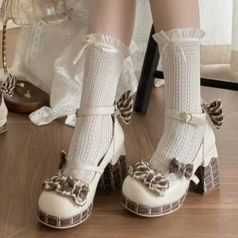 

Женские туфли на высоком каблуке, 2021, высокое качество, квадратный каблук, круглый носок, платье Мэри Джейн с бантом и пряжкой, вечерние женские туфли на высоком каблуке