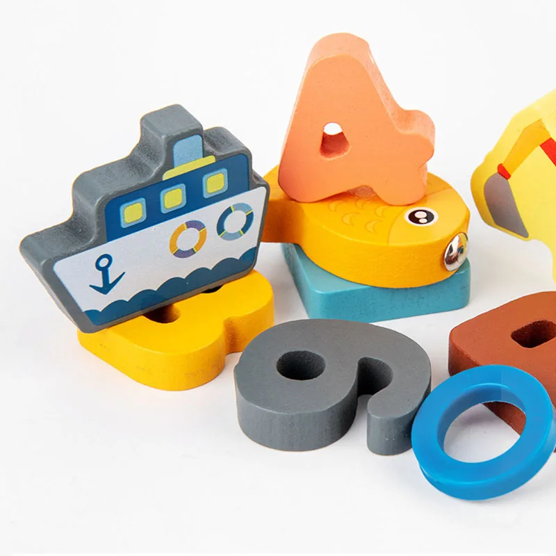 Juguetes educativos de madera, juego de mesa, rompecabezas de matemáticas, bloques de Color, aprendizaje para niños pequeños