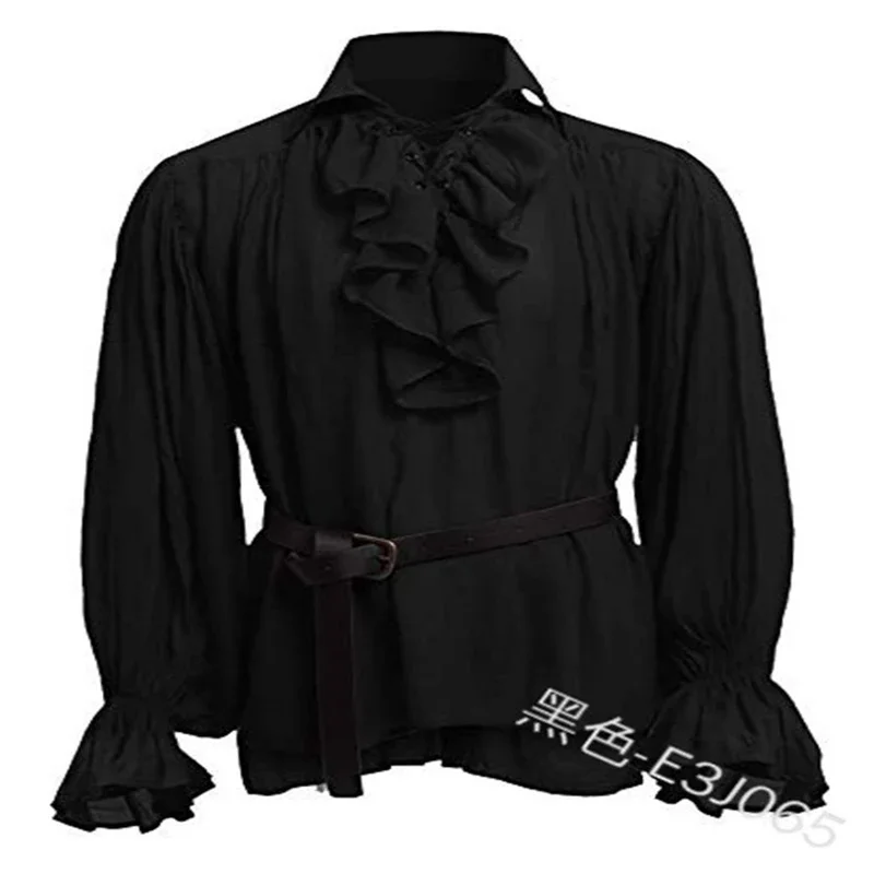 Halloween Uomini adulti Cavaliere medievale Guerriero Costume Tunica verde Abbigliamento Norman Chevalier Treccia Pirata Saxon Camicia