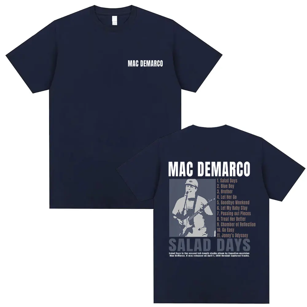 Singer Mac Demarco Salad Days Album Graphic T-shirts Men's Pop Music T Shirts Men Women Vintage Oversized Tshirt Short Sleeve