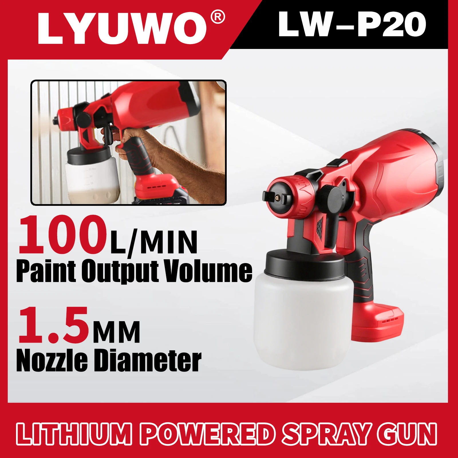 

Electric Spray Gun High Pressure Automatic Spray Gun Portable Real Stone Paint Latex Paint Handheld Paint Watering Spray Gun