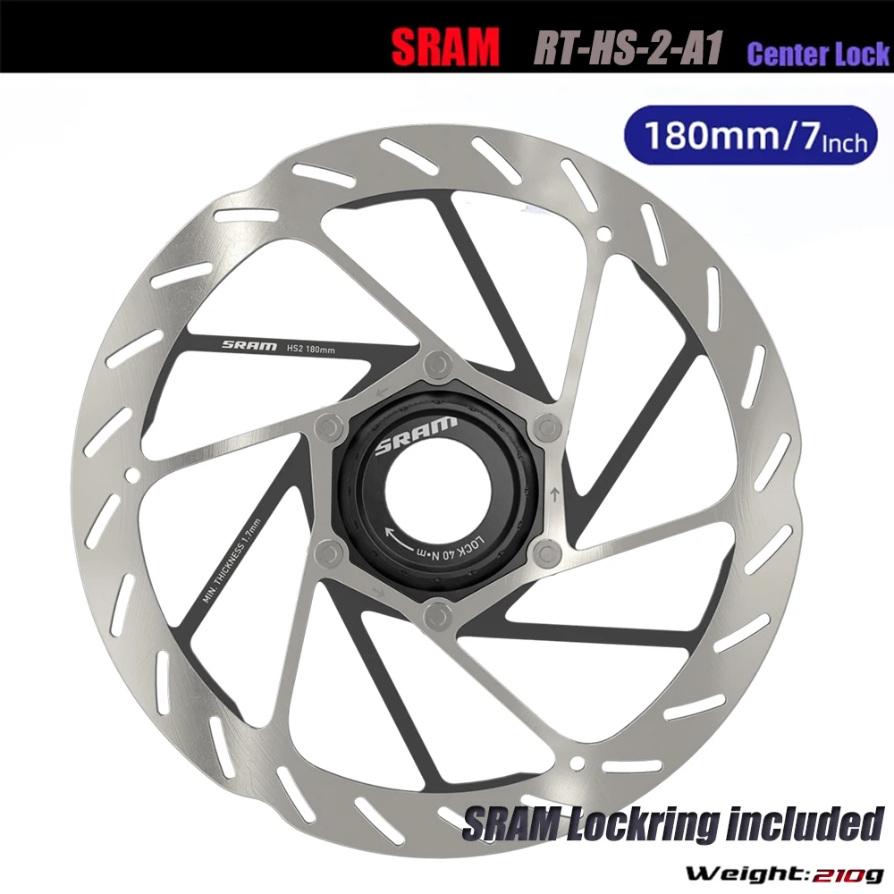 Sram-センターディスクブレーキローター,ロックリングなし,200mm,180mm