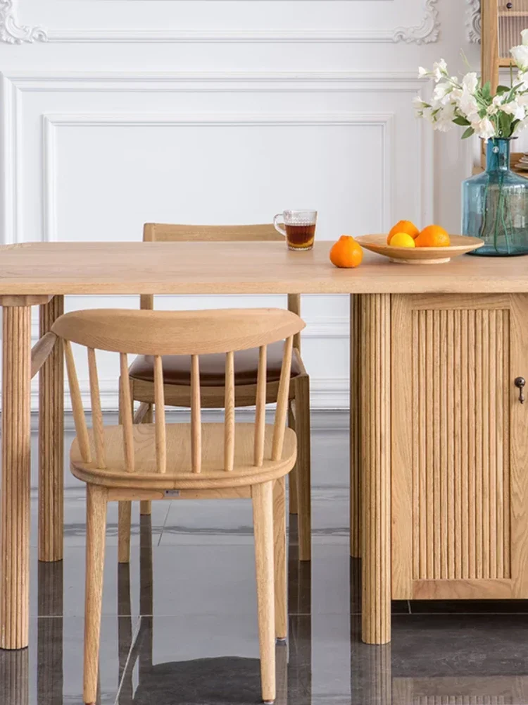 

TAO Adjustable Retro Middle Island Table Dining Table Old Oak Simple Kitchen Multi-Functional Storage Table Cabinet