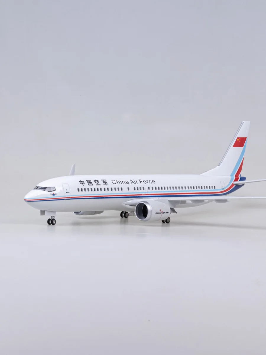 

1/85 Scale 47cm Airplane Model B737 China Air Force Simulation Civil Aircraft Die-cast With Lights Stand Resin Plane Collectible