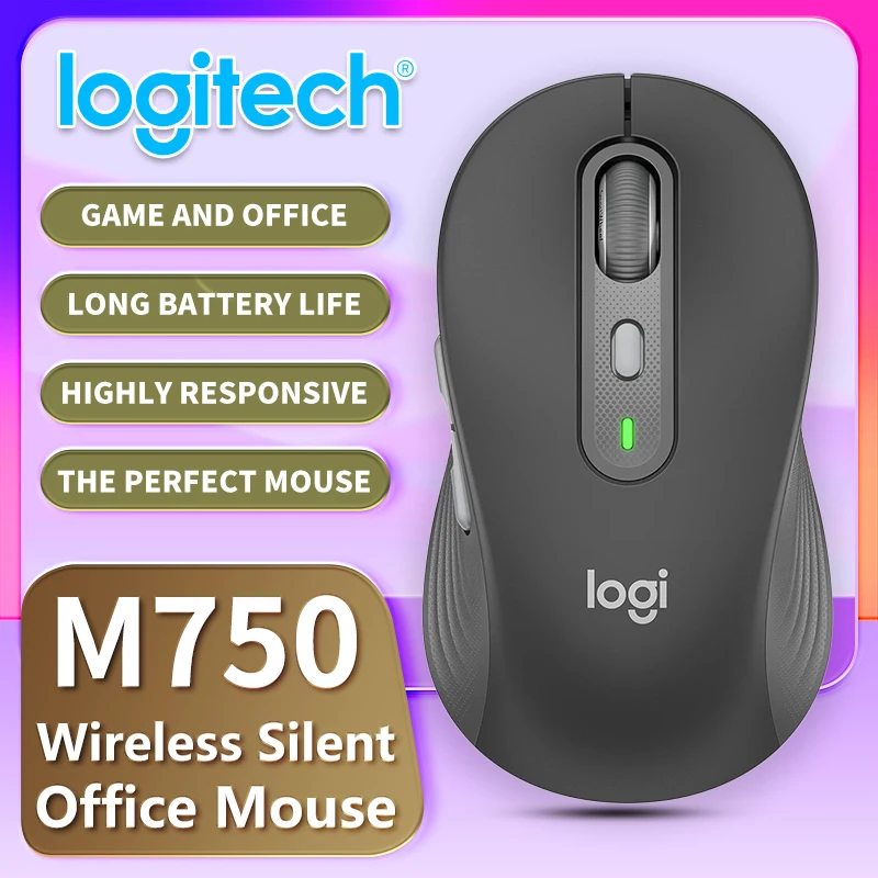 

Беспроводная бесшумная мышь Logitech M330/M280, милый ноутбук для мальчиков и девочек, домашний офис, легкий, удобный, портативный M221/M220/M185