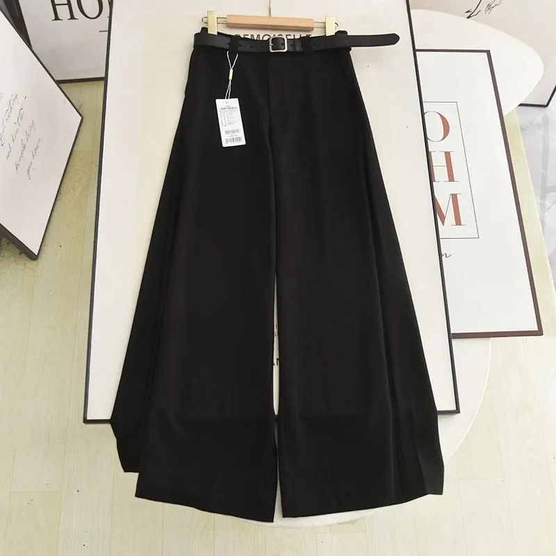 

Широкие брюки с высокой талией, осень 2023, новые повседневные модные женские брюки с поясом для похудения