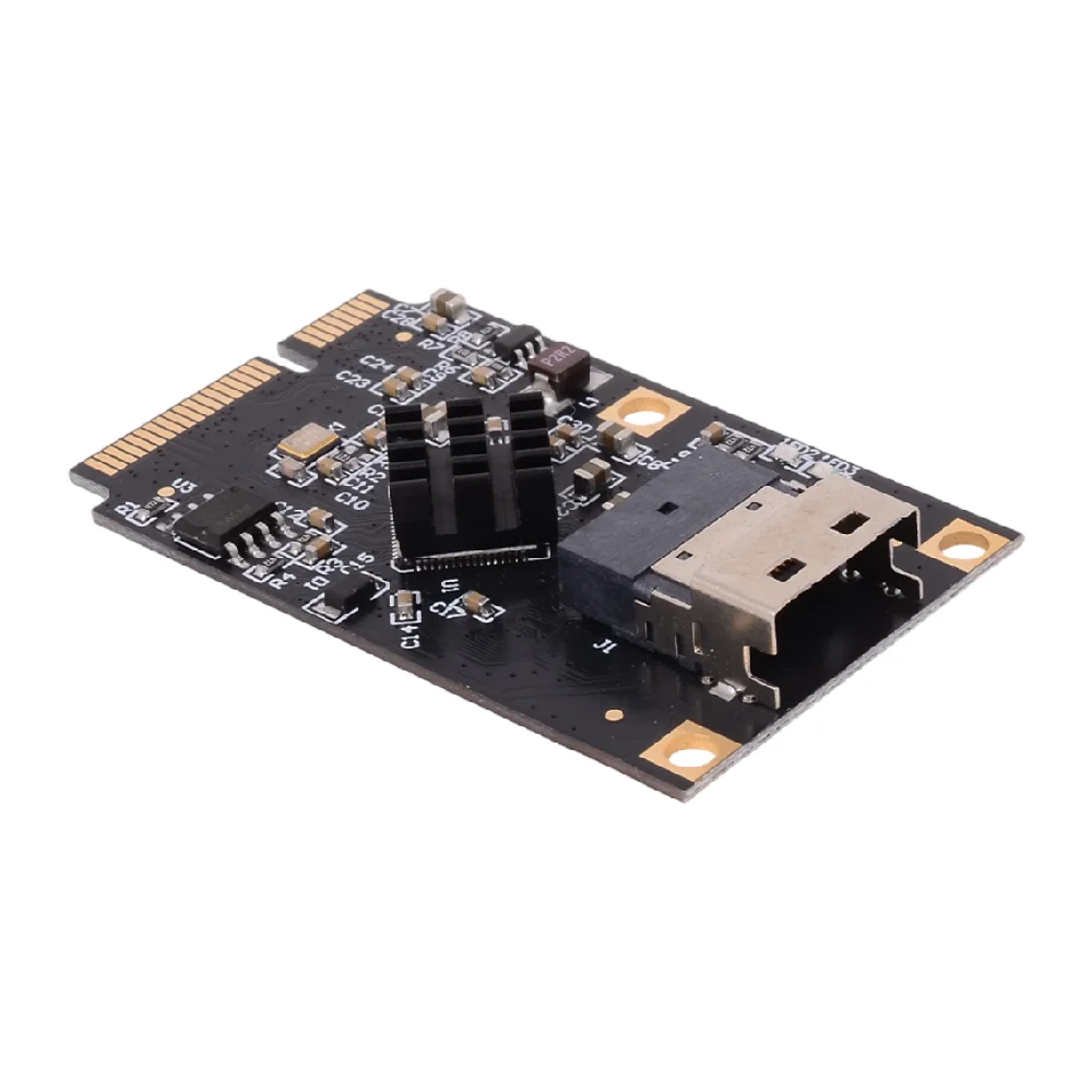 Mini PCIe إلى 4-port 6Gbps SATA SFF-8654 محول بطاقة الناهض توسيع مباشرة من خلال بطاقة غير صفيف لواجهة شبكة WIFI