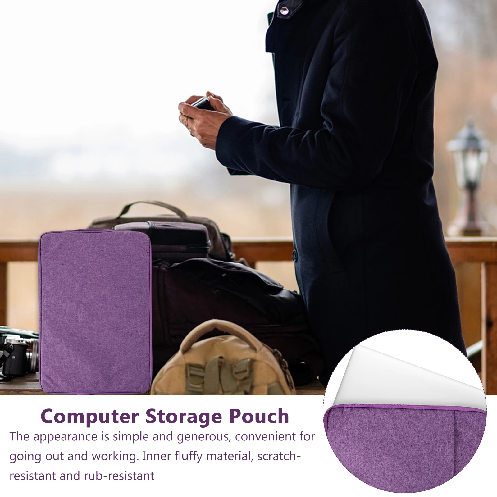

15 Inch Laptop Sleeve Bag Waterproof Oxford Cloth Scratch Resistant Lining Compatible with 15inch Computers Creative