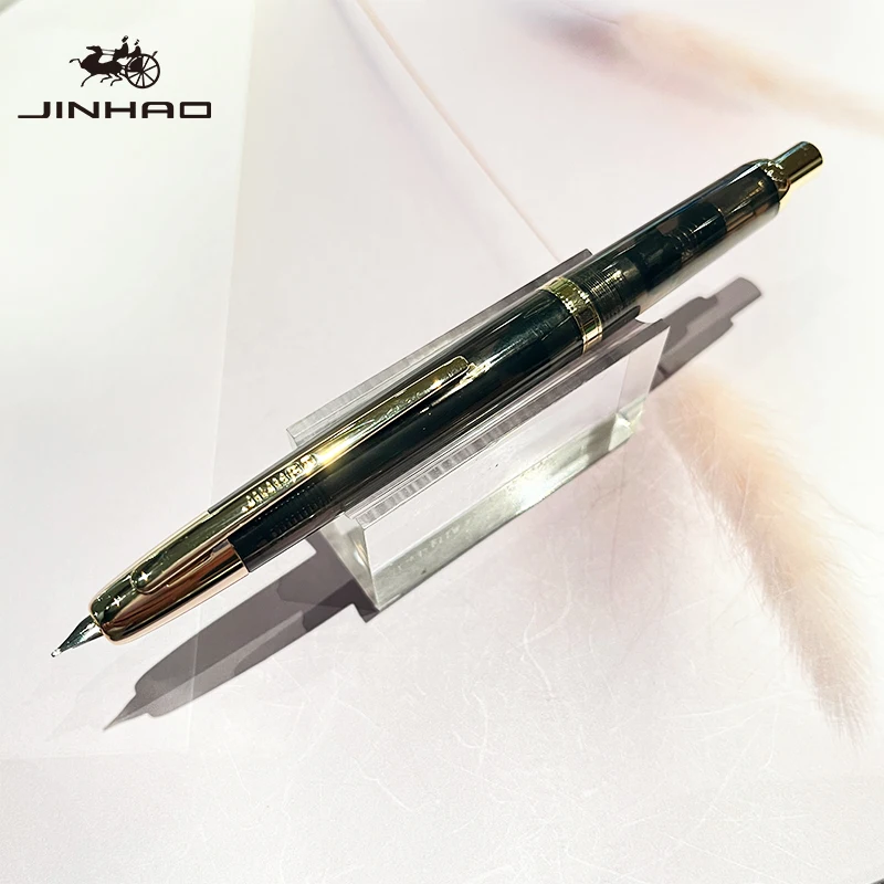 Jinhao 20-pers intrekbare vulpen EF/F penpunt met converter hars schrijfgeschenkpen - afbeelding 1
